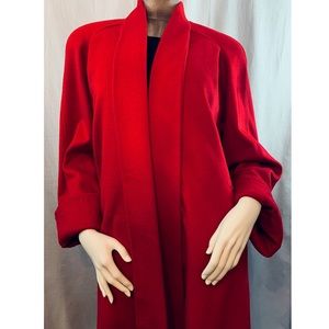 Ashley Scott Vintage Red Open Front Coat L